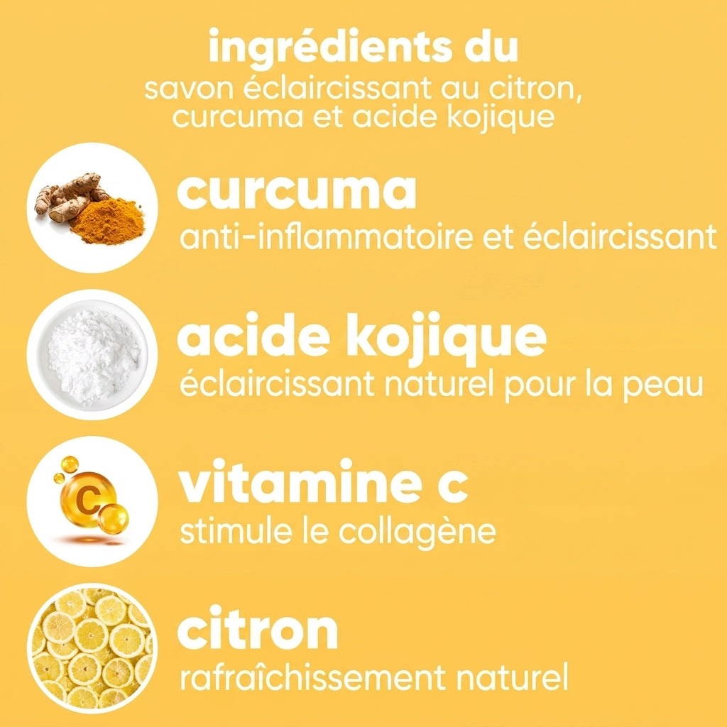 Takapa Savon éclaircissant au citron, au curcuma et à l'acide kojique